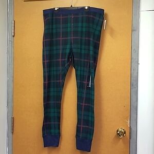 Old Navy Size 2X Green and Blue Plaid Waffle Knit Pajama Pants